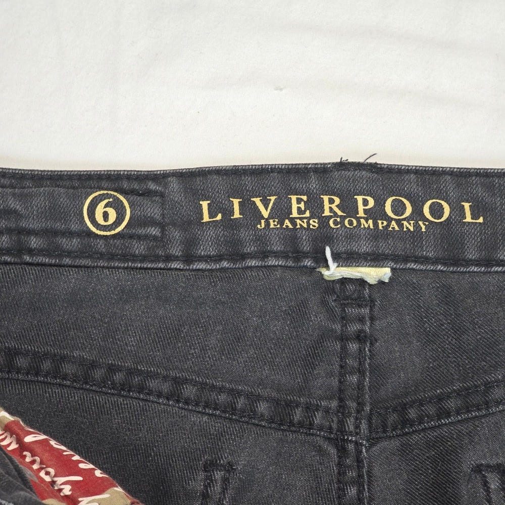 Liverpool Lucy's Bootcut Jeans Black Studded Beatles Revolution Pocket Size 6 - Picture 5 of 16
